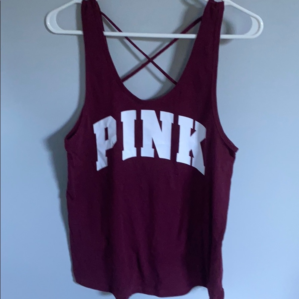 VS PINK cross back scoop tank
